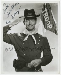 9y915 KEN BERRY signed 8x10 REPRO still 1990s close up saluting in uniform from TV's F Troop!
