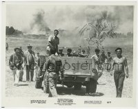 9y541 KIRK DOUGLAS signed 8x10 still 1966 riding on jeep in a scene from Cast a Giant Shadow!