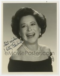 9y921 KITTY CARLISLE signed 7x9 REPRO still 1970s head & shoulders portrait wearing pearl necklace!