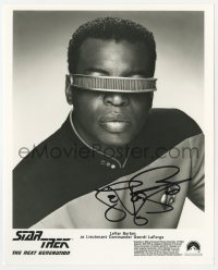 9y549 LEVAR BURTON signed TV 8x10 still 1992 portrait as Geordi La Forge in Star Trek: TNG!