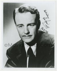 9y927 LEW AYRES signed 8x10 REPRO still 1988 head & shoulders portrait with mustache from 1946!