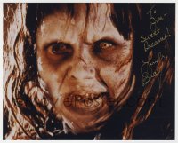 9y797 LINDA BLAIR signed color 8x10 REPRO still 2000s c/u as the possessed girl in the Exorcist!