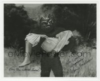 9y936 LORI NELSON signed 8x10 REPRO still 1990s c/u carried by monster in The Day the World Ended!