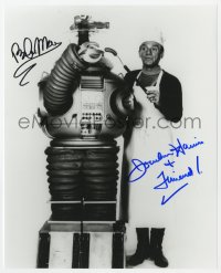 9y937 LOST IN SPACE signed 8x10 REPRO still 1980s by Jonathan Harris AND Bob Smith, who was the robot