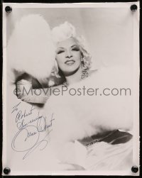 9y941 MAE WEST signed 8x10.25 REPRO still 1970s sexy close portrait smiling & wearing fur!