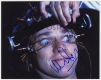 9y801 MALCOLM MCDOWELL signed color 8x10 REPRO still 1990s intense scene from A Clockwork Orange!