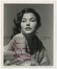 9y560 MARA CORDAY signed 8.25x10 still 1955 great sexy head & bare shoulders portrait wearing fur!