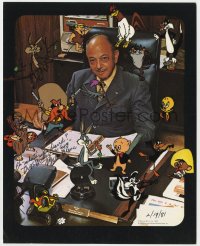 9y741 MEL BLANC signed color 8x10 publicity still 1978 portrait with his cartoon characters!