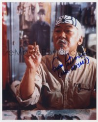 9y806 PAT MORITA signed color 8x10 REPRO still 2004 great close up as Mr. Miyagi in The Karate Kid!
