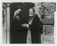 9y965 REX HARRISON signed 8x10 REPRO still 1980s smiling portrait with parrot from Doctor Dolittle!