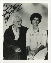 9y977 SARA KARLOFF signed 8x10 REPRO still 1980s portrait with her famous father Boris Karloff!