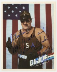 9y748 SGT. SLAUGHTER signed color 8x10 publicity still 1990s G.I. Joe, A Real American Hero!