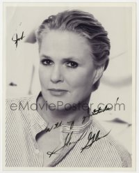 9y979 SHARON GLESS signed 8x10 REPRO still 1980s head & shoulders portrait with hair slicked back!