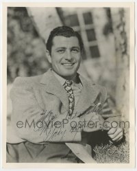 9y611 TONY MARTIN signed deluxe 8x10 still 1954 smiling portrait of the singer in suit and tie!