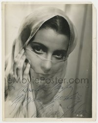 9y615 VALERIE HOBSON signed 7.75x10 still 1930s great head & shoulders close up wearing veil!