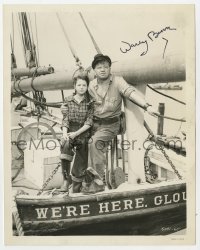 9y619 WALLACE BEERY signed deluxe 8x10 still 1941 on boat with Virginia Weidler in Barnacle Bill!