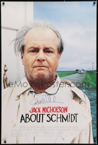 9y081 ABOUT SCHMIDT signed DS 1sh 2002 signed by very scruffy-looking Jack Nicholson!