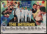 9y028 INTERNS signed British quad 1962 by Michael Callan, great art by Howard Terpning!