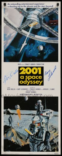 9y040 2001: A SPACE ODYSSEY signed 14x36 commercial poster 1995 by Gary Lockwood AND Keir Dullea!