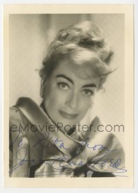 9y330 JOAN CRAWFORD signed deluxe 5x7 fan photo 1950s super close portrait of the Hollywood legend!