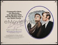 9y027 SOMETHING FOR EVERYONE signed 1/2sh 1970 by Angela Lansbury, close up with Michael York!