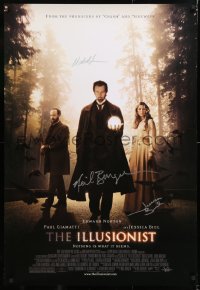 9y106 ILLUSIONIST signed 1sh 2008 by director Neil Burger, Jessica Biel, AND producer Michael London!