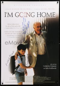 9y105 I'M GOING HOME signed 1sh 2002 by BOTH Michel Piccoli AND director Manoel de Oliveira!