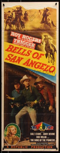 9y030 BELLS OF SAN ANGELO signed insert 1947 by Dale Evans, she's in Texas with Roy Rogers!