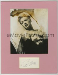 9y203 BETTY HUTTON signed 3x5 index card in 11x14 matted display 1950s ready to hang on the wall!