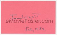 9y660 JANE WYATT signed 3x5 index card 1982 it can be framed & displayed with a repro still!