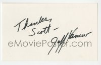 9y662 JEFF KANEW signed 3x5 index card 1980s it can be framed with the included 1984 still!