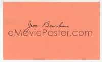 9y663 JIM BACKUS signed 3x5 index card 1980s it can be framed & displayed with a repro still!