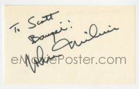 9y667 JOHN MILIUS signed 3x5 index card 1980s it can be framed with the included 1982 still!