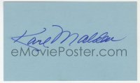 9y669 KARL MALDEN signed 3x5 index card 1980s it can be framed & displayed with a repro still!