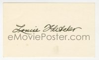 9y675 LOUISE FLETCHER signed 3x5 index card 1980s it can be framed & displayed with a repro still!