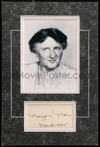 9y017 MARJORIE MAIN signed 3x5 index card in 10x15 display 1965 ready to frame & hang on the wall!
