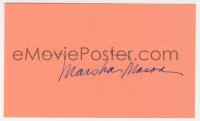 9y676 MARSHA MASON signed 3x5 index card 1980s it can be framed & displayed with a repro still!