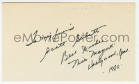 9y684 MIKE MAZURKI signed 3x5 index card 1980 it can be framed & displayed with a repro still!