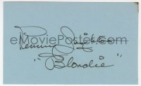 9y695 PENNY SINGLETON signed 3x5 index card 1980s it can be framed & displayed with a repro still!