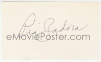 9y696 PIA ZADORA signed 3x5 index card 1980s it can be framed & displayed with a repro still!