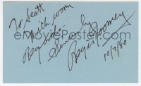 9y699 REGIS TOOMEY signed 3x5 index card 1980 it can be framed & displayed with a repro still!