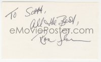 9y706 RON SILVER signed 3x5 index card 1980s it can be framed & displayed with a repro still!
