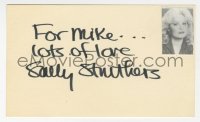 9y709 SALLY STRUTHERS signed 3x5 index card 1980s it can be framed & displayed with a repro still!