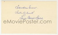 9y710 SUE CAROL signed 3x5 index card 1970s it can be framed & displayed with a repro still!