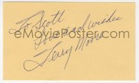 9y712 TERRY MOORE signed 3x5 index card 1980s it can be framed & displayed with a repro still!