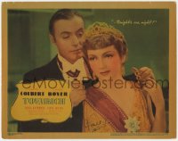 9y170 TOVARICH signed LC 1937 by Claudette Colbert, who gets help with her cape from Charles Boyer!