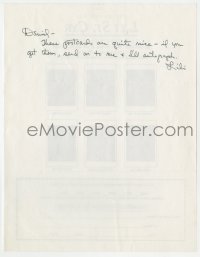 9y319 LILI ST. CYR signed letter 1980s telling a fan she will autograph his postcards!