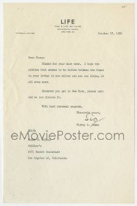 9y219 SIDNEY L. JAMES signed letter 1950 telling a personal friend to call him when she gets to NY!