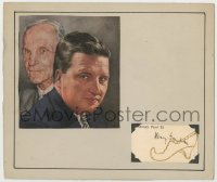 9y196 HENRY FORD II signed 2x4 card on 10x11 display 1950s ready to hang on your wall!