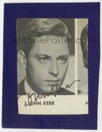 9y382 JOHN KERR signed 2x2 cut magazine page 1950s youthful head & shoulders portrait!